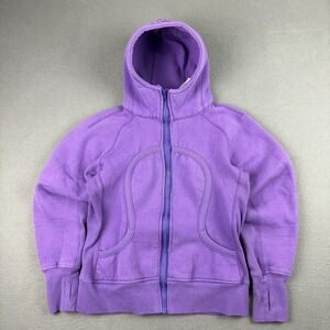 Lululemon Scuba Hoodie Full Zip Size 8 Women's Purple Pink‎ Heavy Weight